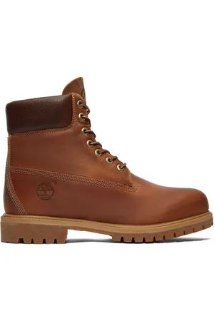 Timberland Homme, Chaussures, Brun, Taille: 43 1/2 EU Bottes en Cuir Premium Imperméables à Lacets