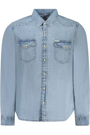 Guess Homme, Chemises, Bleu, Taille: S Chemise en Coton Bleu Clair
