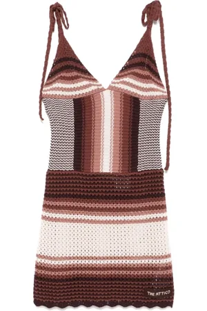 The Attico Femme, Robes, Multicolore, Taille: 36 FR Robe Rose en Coton Style Élégant Chic