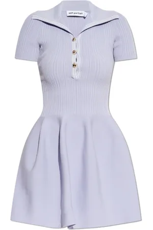Self-Portrait Femme, Robes, Violet, Taille: 36 FR Robe avec col