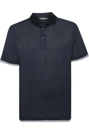 Brunello Cucinelli Homme, Tops, Bleu, Taille: S Polo Bleu Style Élégant