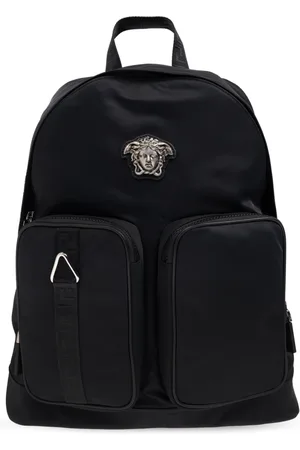 VERSACE Homme, Sacs, Noir, Taille: ONE Size Sac à dos avec application en forme de tête de Méduse