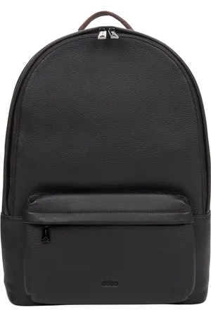 Estro Homme, Sacs, Brun, Taille: ONE Size Sac à dos Marron Selle pour Homme en Cuir Véritable avec larges Bretelles