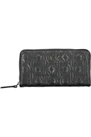 Calvin Klein Femme, Accessoires, Noir, Taille: ONE Size Portefeuille en Polyuréthane Noir avec 5 Compartiments