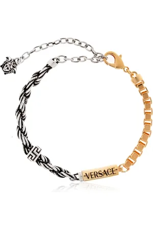 VERSACE Unisex, Accessoires, Jaune, Taille: ONE Size Bracelet en laiton avec logo