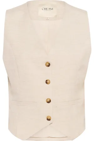 Cream Femme, Vestes, Rose, Taille: 38 FR Gilet Classique avec Col en V et Boutons