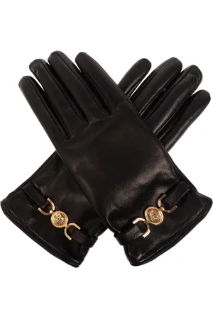 VERSACE Femme, Accessoires, Noir, Taille: 6 1/2 IN Gants en cuir