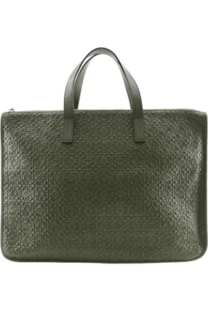Loewe Homme, Pre-owned, Vert, Taille: ONE Size Pre-owned Cuir sacoches-mallettes