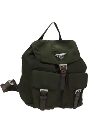 Prada Femme, Pre-owned, Vert, Taille: ONE Size Pre-owned Nylon sacs-dos