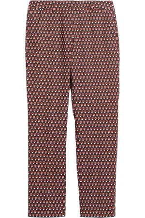 Max Mara Femme, Pantalons, Brun, Taille: 30 FR Pantalon en coton style géométrique nuit