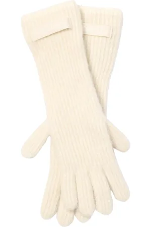 Jacquemus Femme, Accessoires, , Taille: ONE Size Élégants Gants en Tricot Côtelé Ivoire