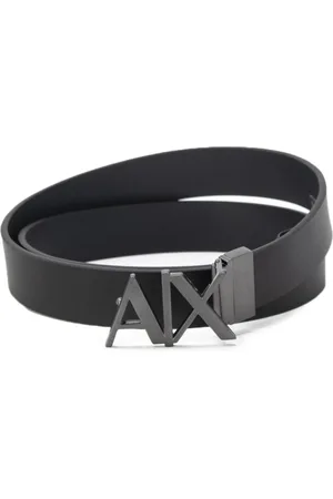 Armani Exchange Homme, Accessoires, Noir, Taille: 90 CM Ceinture en Cuir Noir avec Boucle Logo