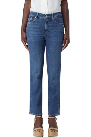 7 for all Mankind Femme, Jeans, Bleu, Taille: W26 Jean droit moderne
