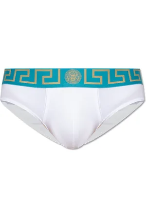 VERSACE Homme, Sous-vêtements, Blanc, Taille: XL Slip en coton
