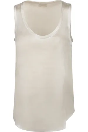 Brunello Cucinelli Femme, Tops, , Taille: 44 FR Élégant Top en Soie Sans Manches
