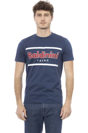 BALDININI Homme, Tops, Bleu, Taille: XL T-shirt Manches Courtes Col Rond