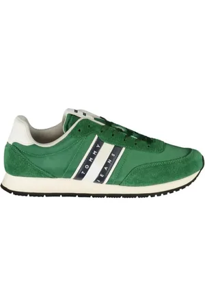 Tommy Hilfiger Homme, Chaussures, Vert, Taille: 45 EU Baskets en polyester vert pour hommes