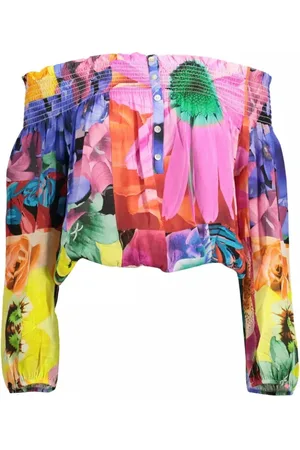 Desigual Femme, Blouses et Chemises, Multicolore, Taille: 44 FR Hauts et T-Shirt Rose en Viscose