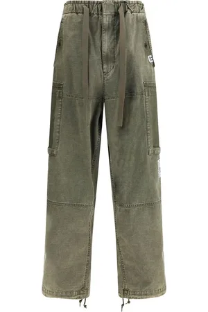 MIHARA YASUHIRO Homme, Jeans, Vert, Taille: M Pantalon Large en Coton avec Taille Ajustable