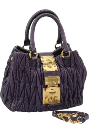 Miu Miu Femme, Pre-owned, Violet, Taille: ONE Size Pre-owned Cuir sacs-main