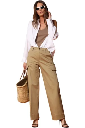 Masons Femme, Pantalons, , Taille: 32 FR Pantalon Cargo Kaki Coupe Décontractée Coton