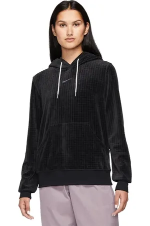 Nike Femme, Sweatshirts et sweats à capuche, Noir, Taille: 42 FR Sweat à Capuche Velours Noir Style Classique