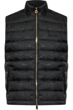 VERSACE Homme, Vestes, Noir, Taille: XL Gilet en duvet avec col montant