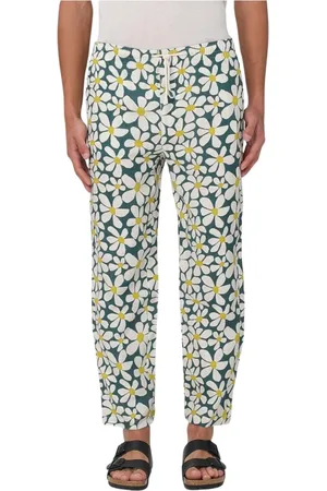 PENINSULA Homme, Pantalons, Multicolore, Taille: L Pantalon en lin à imprimé marguerite