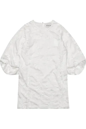 Munthe Femme, Blouses et Chemises, Blanc, Taille: 42 FR Robe Élégante à Fleurs avec Manches Bouffantes