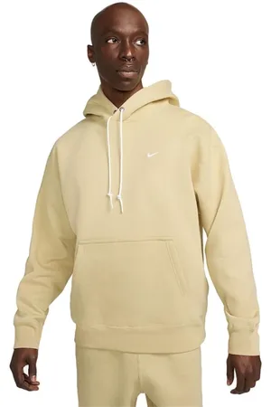 Nike Homme, Sweatshirts et sweats à capuche, Jaune, Taille: S Solo Swoosh Fleece Sweat à capuche Team Gold