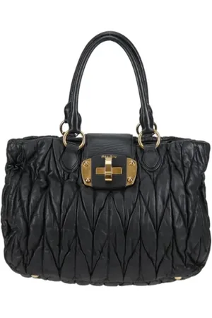 Miu Miu Femme, Pre-owned, Noir, Taille: ONE Size Pre-owned Cuir sacs-main