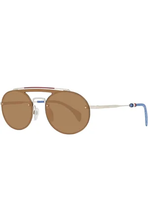 Tommy Hilfiger Femme, Accessoires, Jaune, Taille: ONE Size Lunettes de Soleil Femme Style Aviateur Or