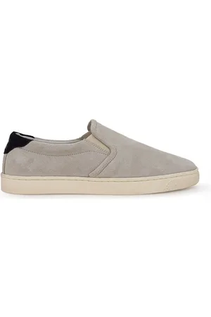 Brunello Cucinelli Homme, Chaussures, Gris, Taille: 43 EU Baskets en Cuir Gris Style Classique