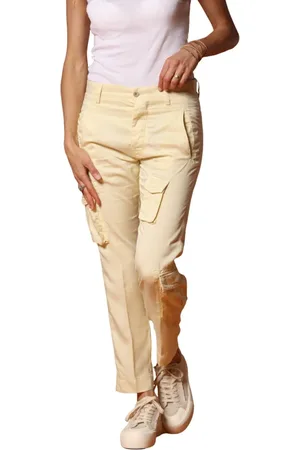 Masons Femme, Pantalons, Jaune, Taille: 38 FR Pantalon Cargo Coupe Décontractée Asia Snake
