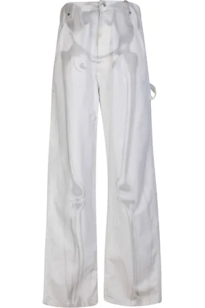 OFF-WHITE Homme, Pantalons, Blanc, Taille: W31 Pantalon de Charpentier Imprimé Graphique Body Scan