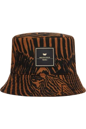 Max Mara Femme, Accessoires, Brun, Taille: 57 CM Chapeau Bob Imprimé Animal