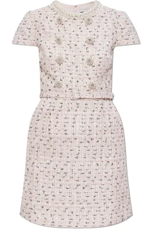 Self-Portrait Femme, Robes, Rose, Taille: 38 FR Robe en tweed avec ceinture