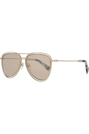 YOHJI YAMAMOTO Unisex, Accessoires, Jaune, Taille: ONE Size Lunettes de Soleil Aviateur Homme Or Marron