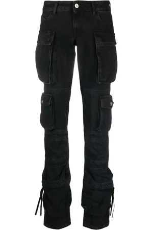 The Attico Femme, Jeans, Noir, Taille: W26 Essie Slim-Fit Cargo Denim Jeans