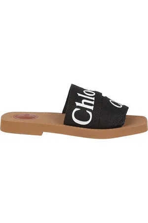 Chloé Femme, Chaussures, Noir, Taille: 37 EU Sandales Noires avec Logo