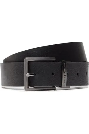 Armani Exchange Femme, Accessoires, Noir, Taille: 2XS Ceinture en cuir avec boucle rectangulaire