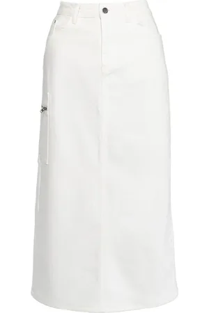 Hest Hést, Femme, Jupes, Blanc, Taille: 44 FR Jupe en Denim Blanc Alyssum
