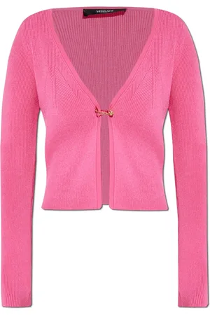 VERSACE Femme, Pulls, Rose, Taille: 36 FR Gilet avec fermeture à épingle de sûreté