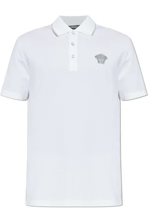 VERSACE Homme, Tops, Blanc, Taille: L Polo avec tête de Méduse