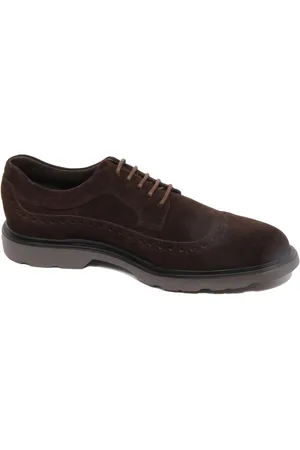 Hogan Homme, Chaussures, Brun, Taille: 45 EU Chaussures Derby en Daim avec Memory Foam
