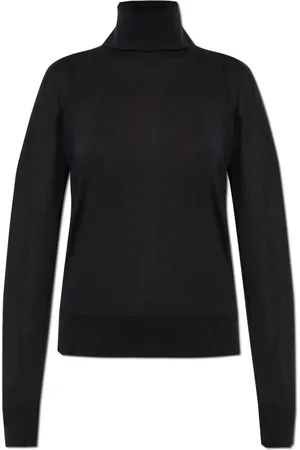 Jil Sander Femme, Pulls, Noir, Taille: 38 FR Golf avec finition en laine