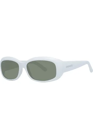 Serengeti Femme, Accessoires, Blanc, Taille: ONE Size Lunettes de Soleil Blanches Femme Rectangulaires Vert Polarisé