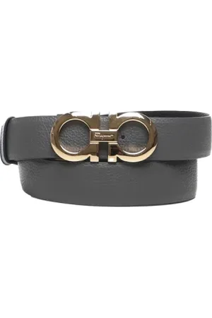 Salvatore Ferragamo Femme, Accessoires, Gris, Taille: 90 CM Ceinture en cuir avec boucle Gancini
