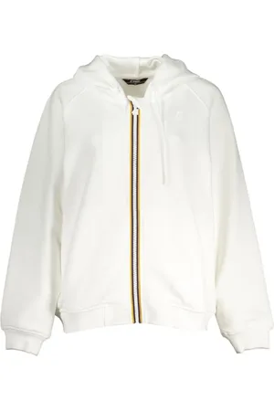 K-Way Femme, Sweatshirts et sweats à capuche, Blanc, Taille: 40 FR Sweat à Capuche Blanc avec Fermeture Éclair