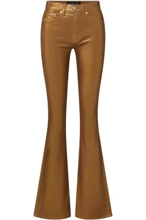 VERONICA BEARD Femme, Jeans, Jaune, Taille: W27 Jean évasé skinny métallique doré